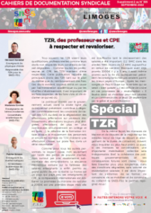 Bulletin académique spécial TZR - Septembre 2022