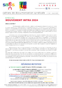 Bulletin académique 404 - Mars 2024 - Spécial Mouvement Intra