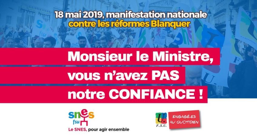 18 mai 2019 : Manifestation nationale pour l'Éducation à Paris : (…)