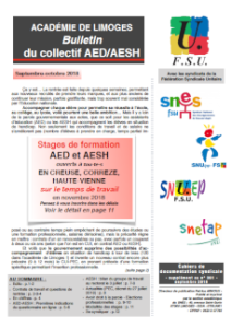 Bulletin du collectif AED/AESH FSU académique - Septembre Octobre (...)