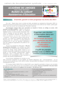 Bulletin du collectif AED académique - Novembre 2019