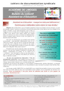 Bulletin du collectif AED académique - Septembre 2020