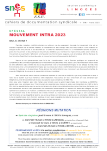 Bulletin académique 396 - Mars 2023 - Spécial Mouvement Intra