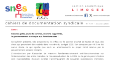 Bulletin académique 411 - Décembre 2024