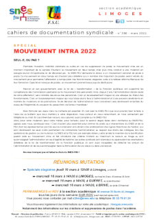 Bulletin académique 390 - Mars 2022 - Spécial Mouvement Intra