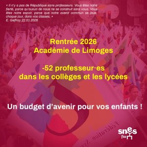 Rentrée 2026 dans les collèges et lycées de l'académie de Limoges :&nbsp;(…)