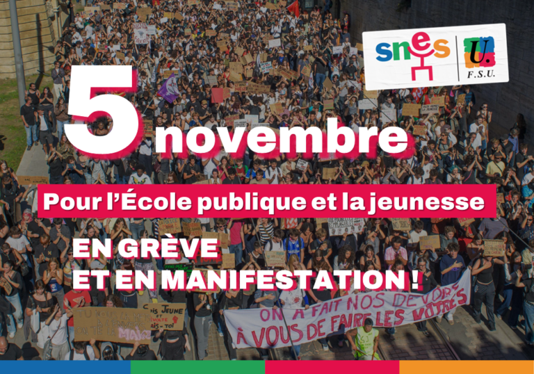 Jeudi 5 novembre - En grève et en manifestation pour l'Ecole Publique&nbsp;(…)
