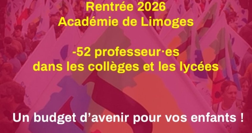 Rentrée 2026 dans les collèges et lycées de l'académie de Limoges :&nbsp;(…)